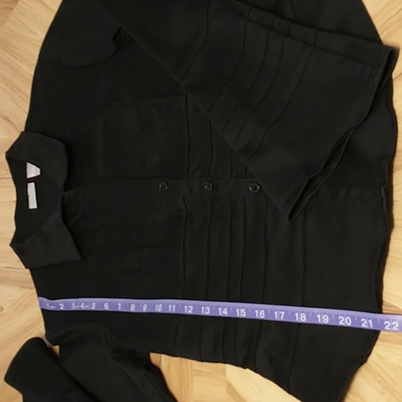 Spiegel Black Fit & Flare Tuxedo Blazer Top 10 - Picture 4 of 13